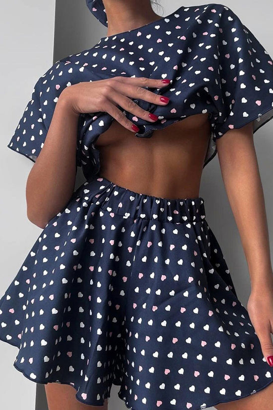 Heart Print Loungewear Set