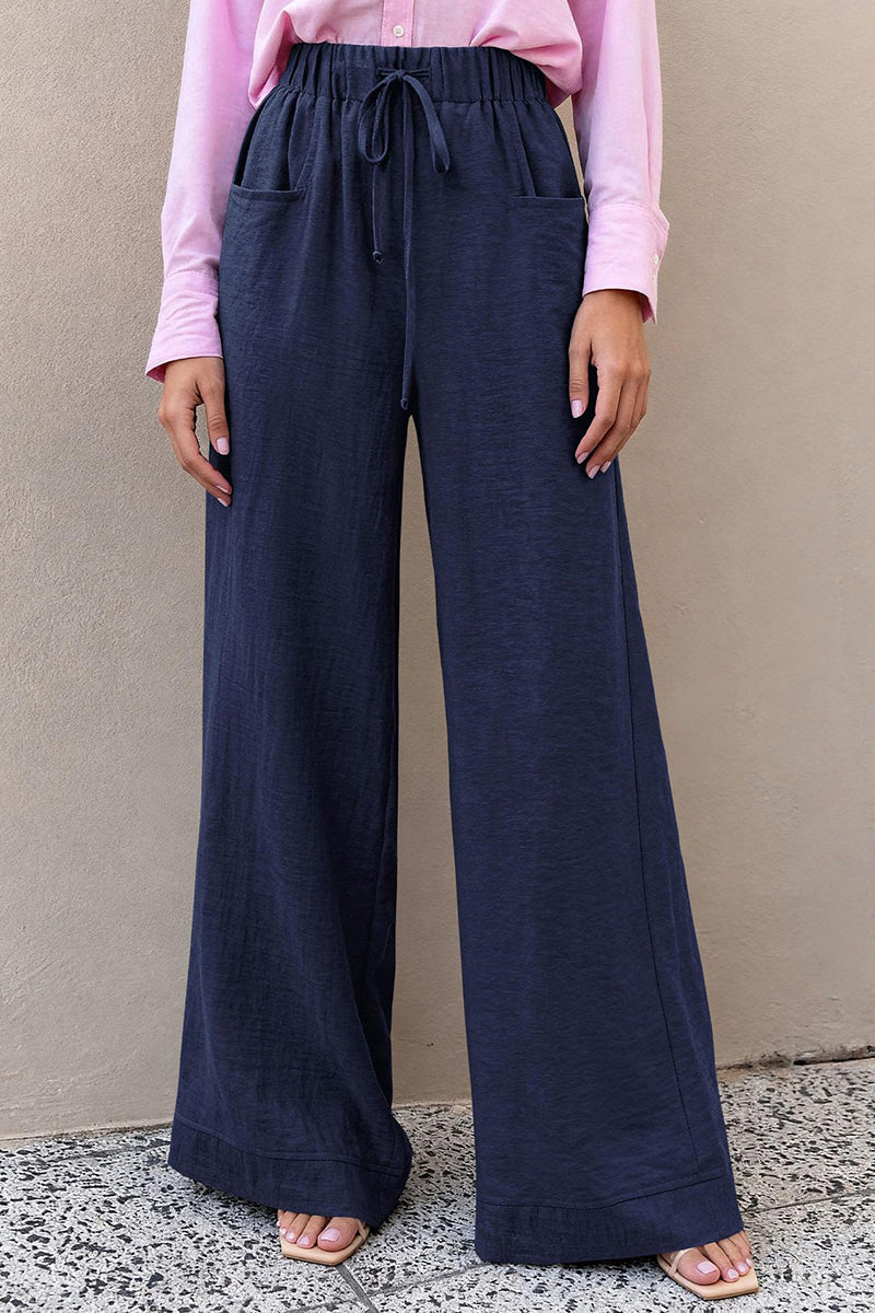 Relaxed Fit Drawstring Casual Pants