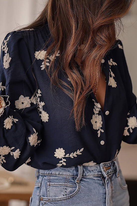 Floral V-Neck Blouse