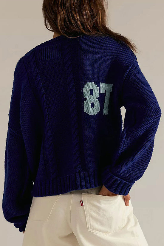 Oversized Number Knit Sweater
