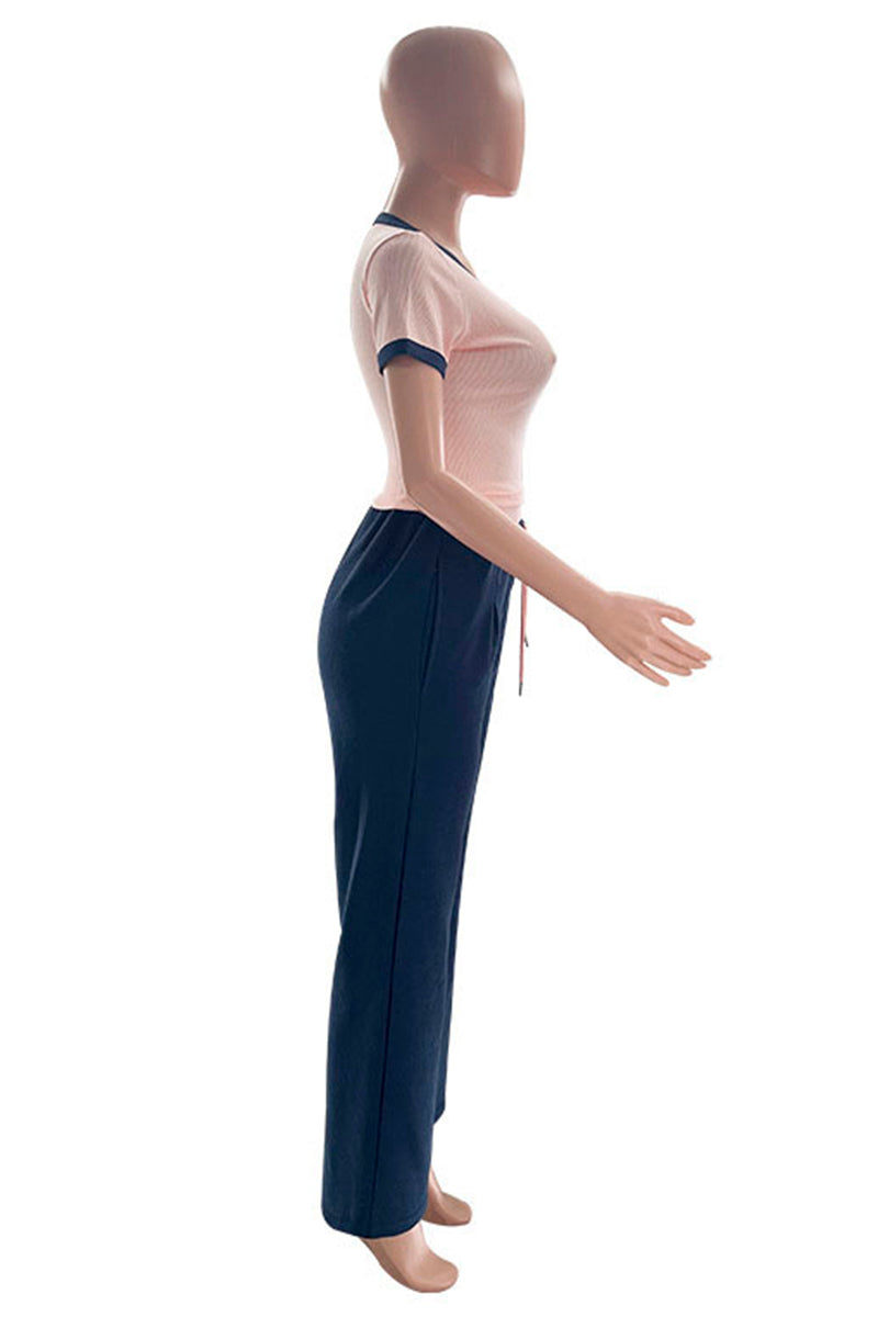Chic Crop Top and Wide Leg Pants Set