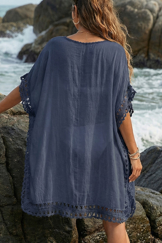 Boho Crochet Trim Beach Cover-Up