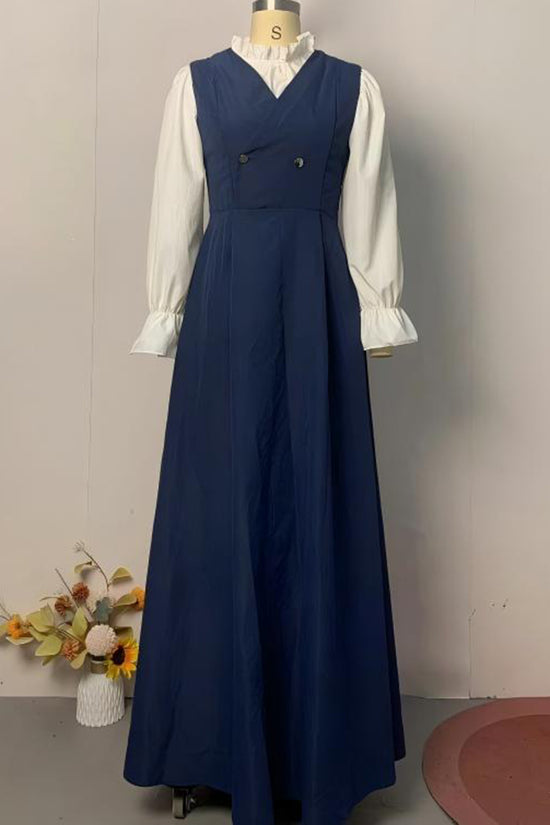 Shirt-Inspired Layered Button Dress