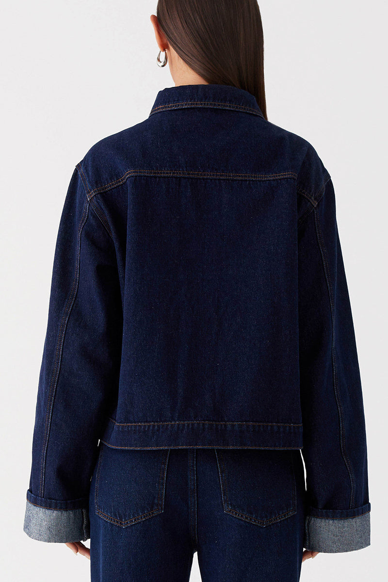Classic Denim Jacket with Button-Down Front