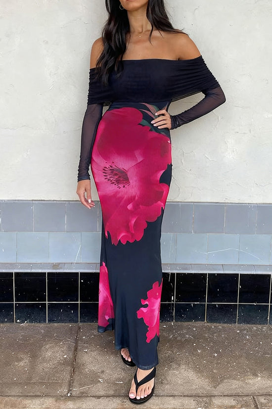Off-Shoulder Floral Maxi Dress