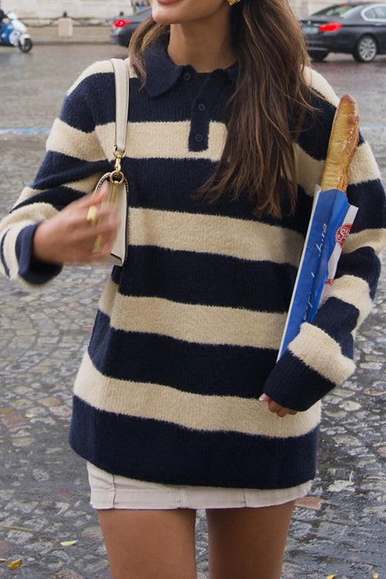 Striped Polo Sweater