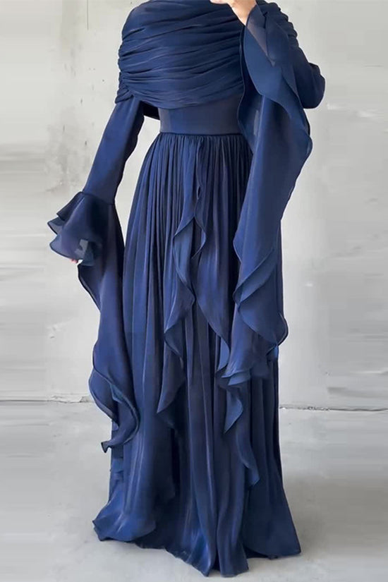 Elegant Draped Wrap Dress