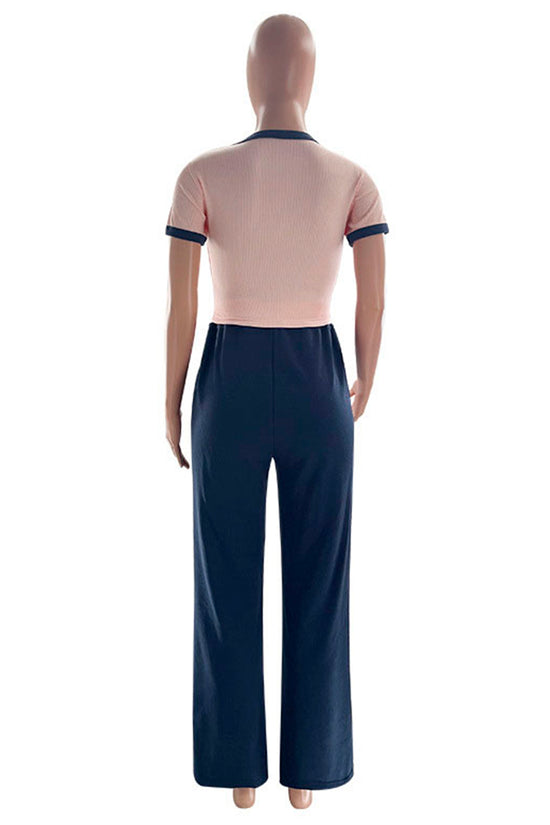 Chic Crop Top and Wide Leg Pants Set