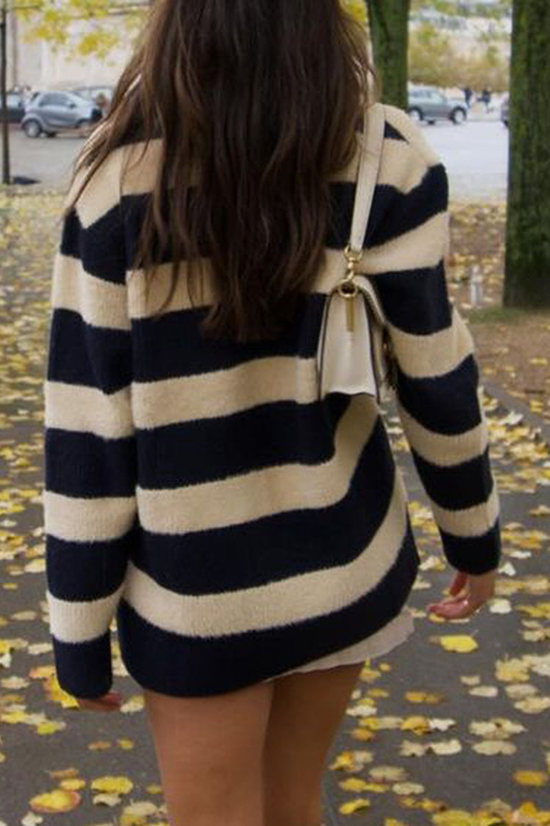 Striped Polo Sweater