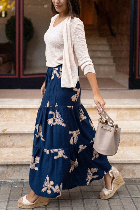 Bohemian Print Tiered Skirt