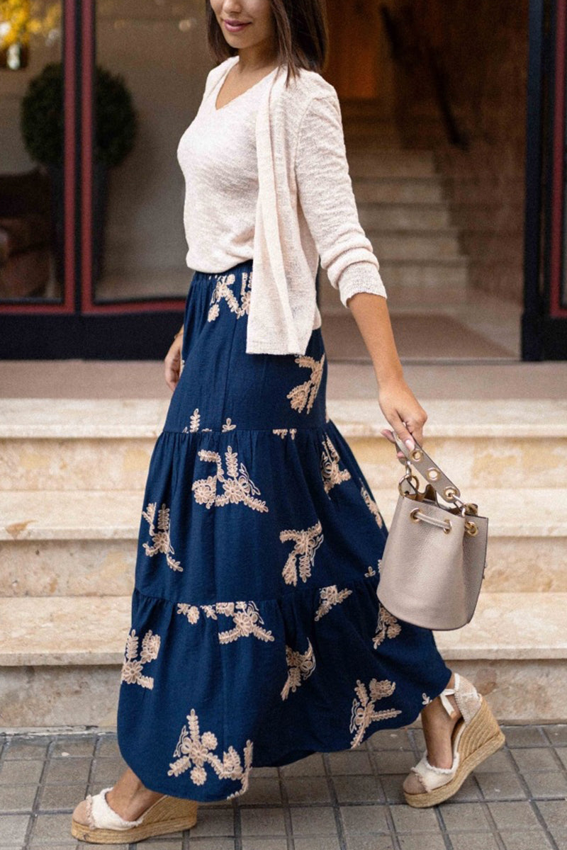 Bohemian Print Tiered Skirt