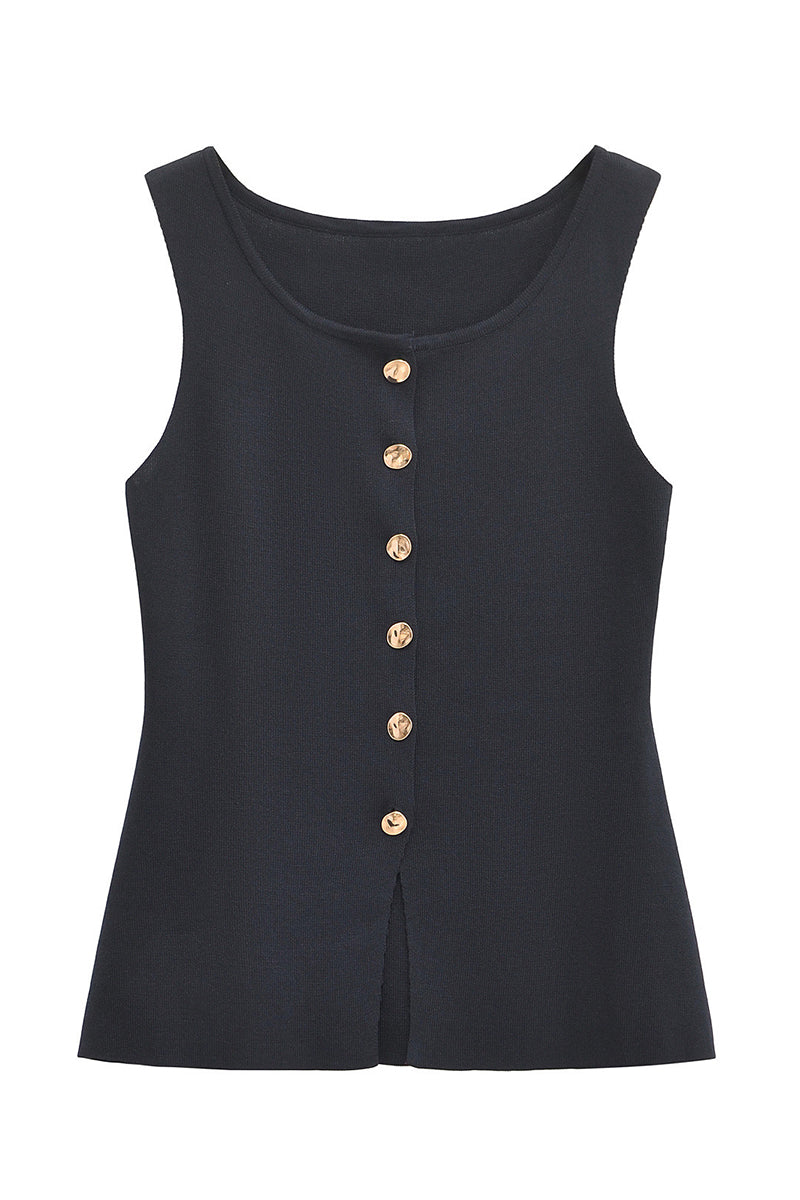 Button-Up Sleeveless Vest