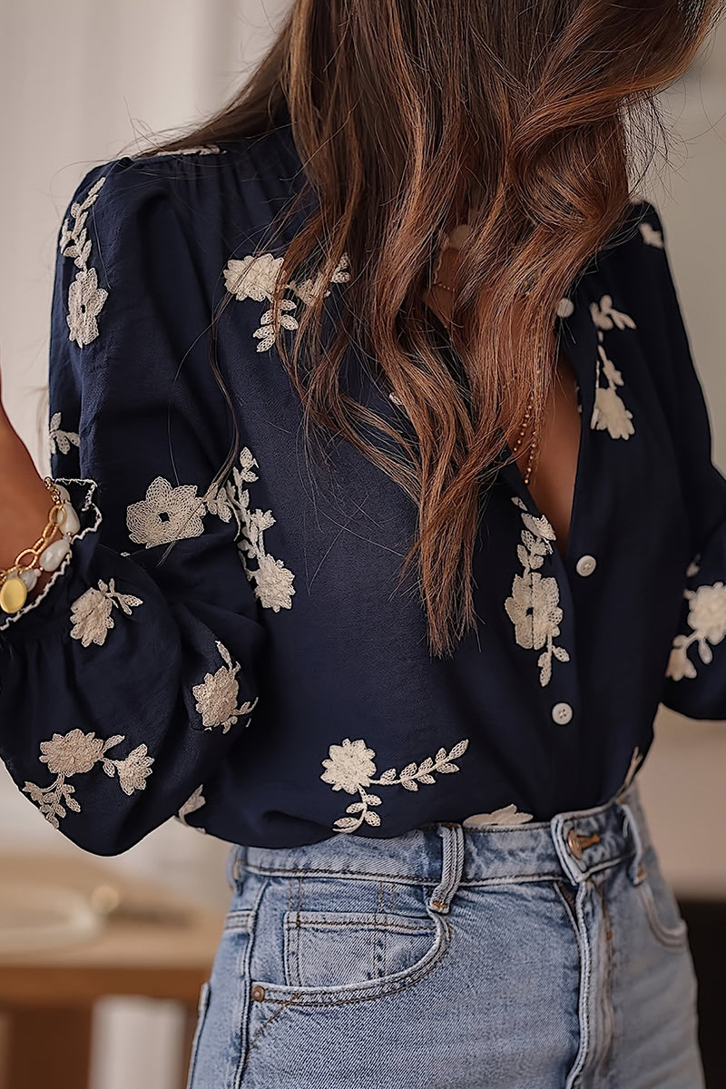 Floral V-Neck Blouse