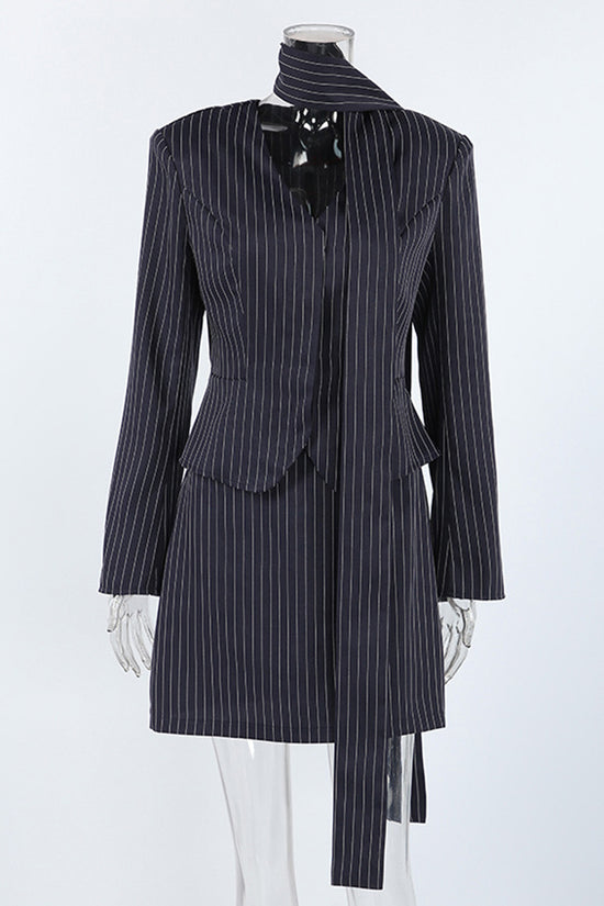 Chic Pinstripe Skirt Set