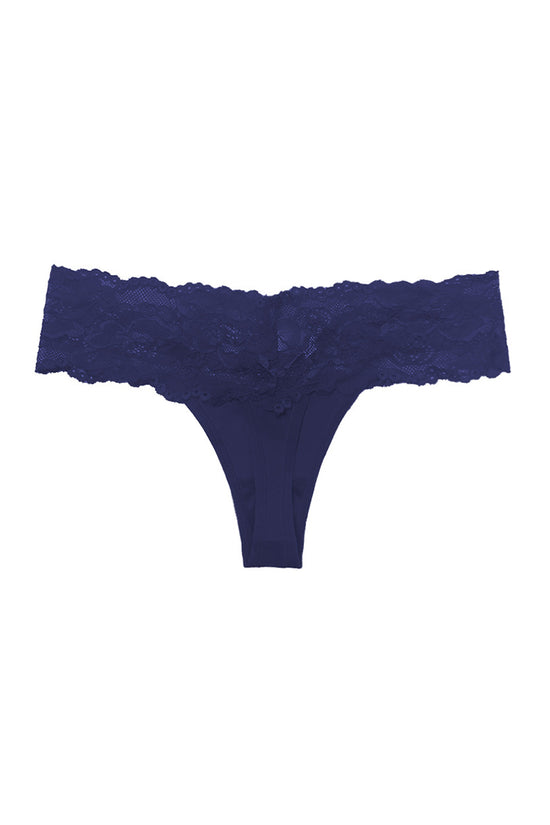 Elegant Lace Trim Thong