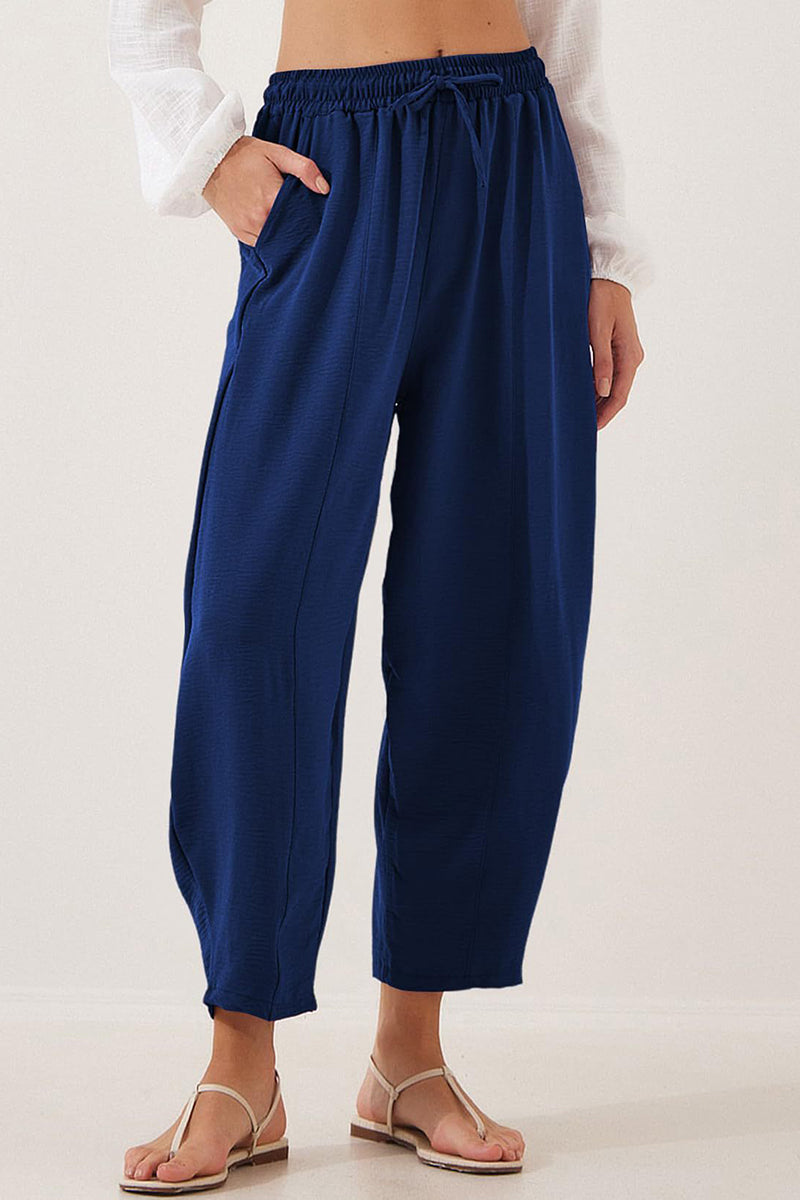 Relaxed Fit Drawstring Casual Pants