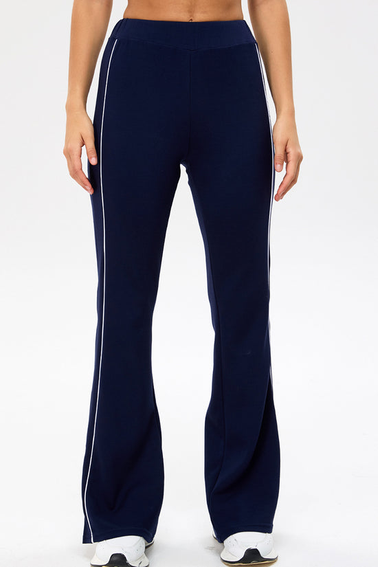 Flared Jogger Pants with Side Stripes