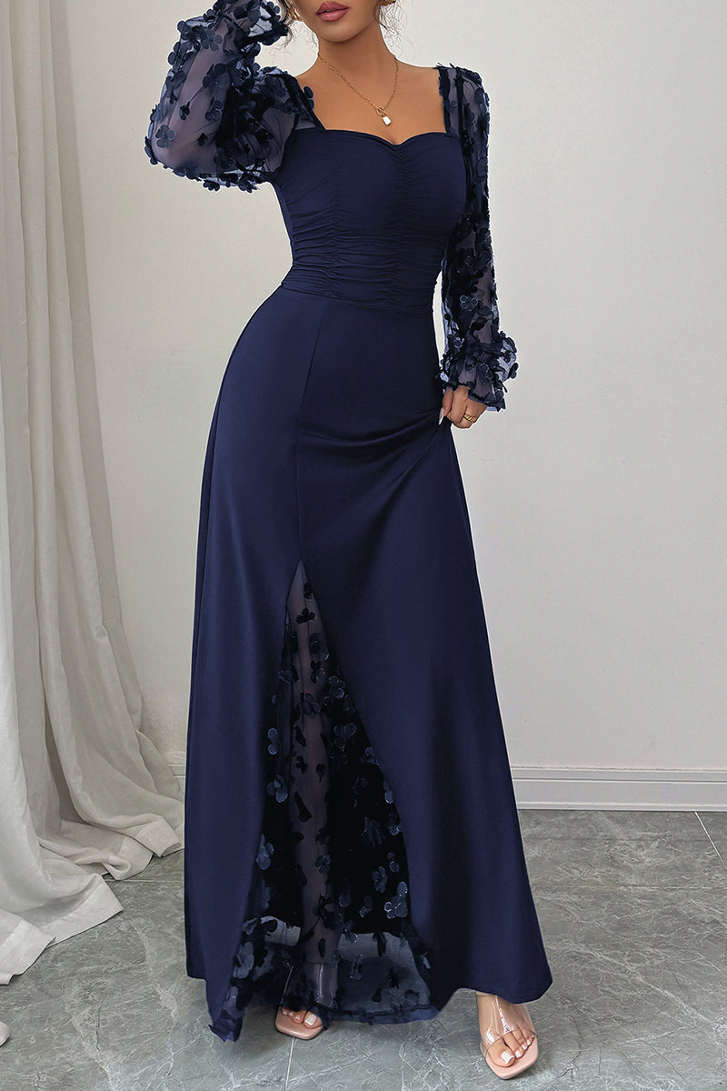 Elegant Long Sleeve Maxi Dress