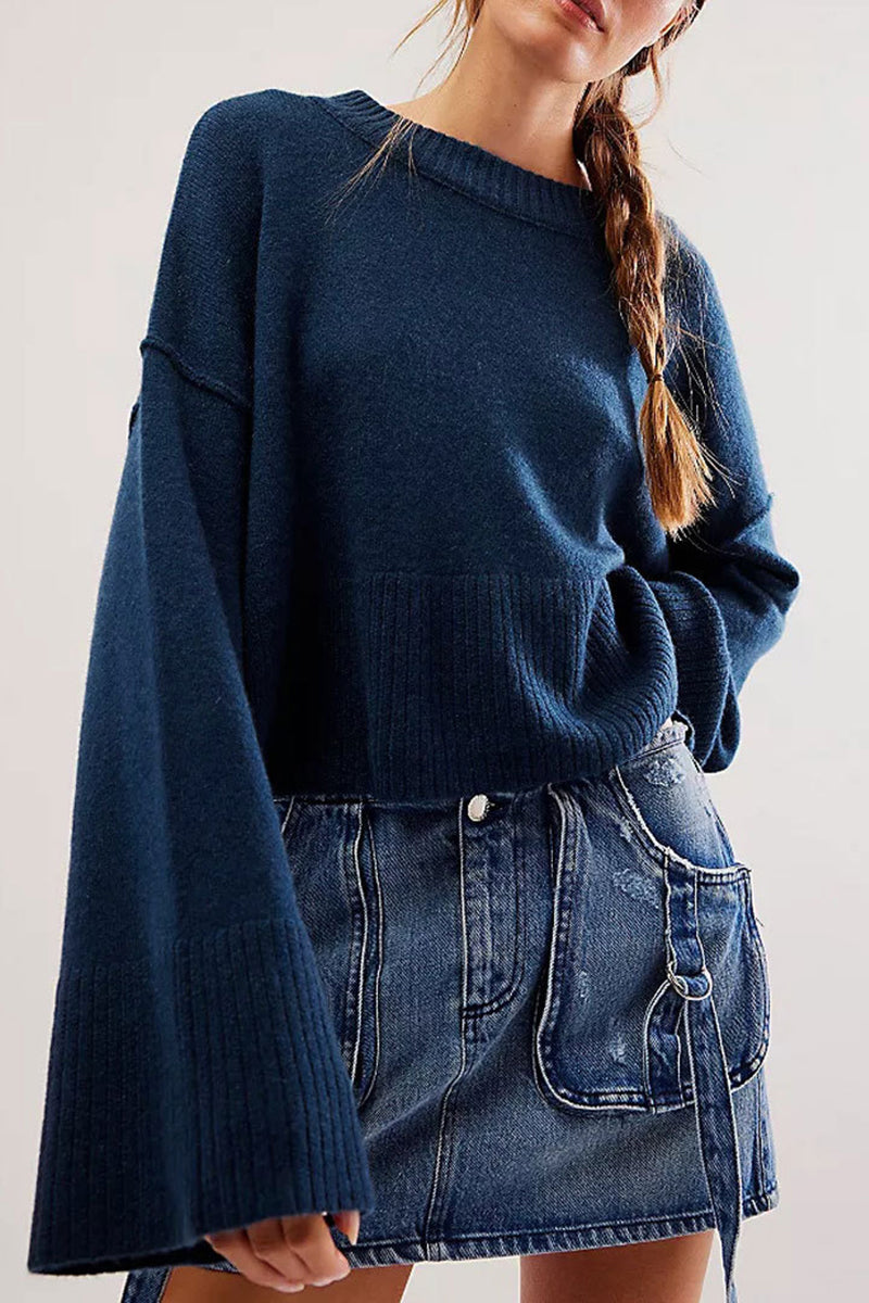Flare Sleeve Cozy Knit Sweater