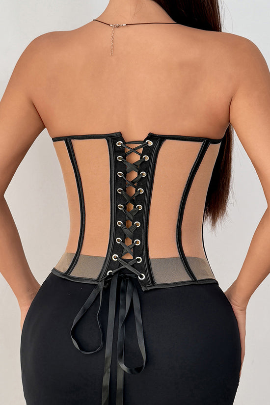 Strapless Mesh Corset Top