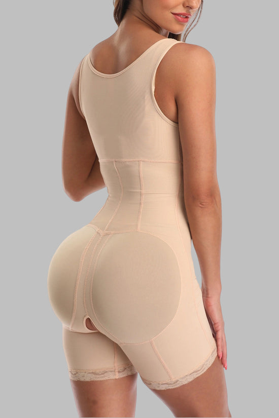 Seamless Full Body Shaper with Lace Trim