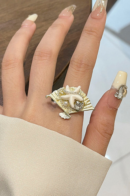 Ocean-Inspired Seashell Statement Ring