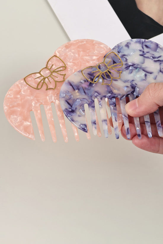 Heart-Shaped Bow Accent Hair Comb