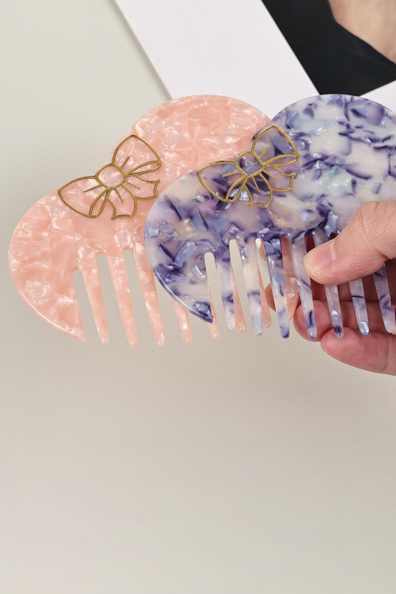 Heart-Shaped Bow Accent Hair Comb