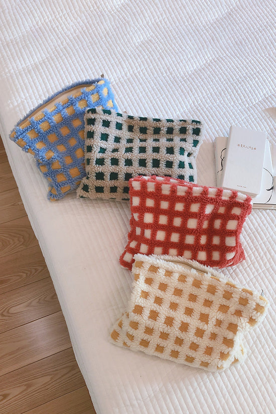 Textured Checkered Clutch Bag