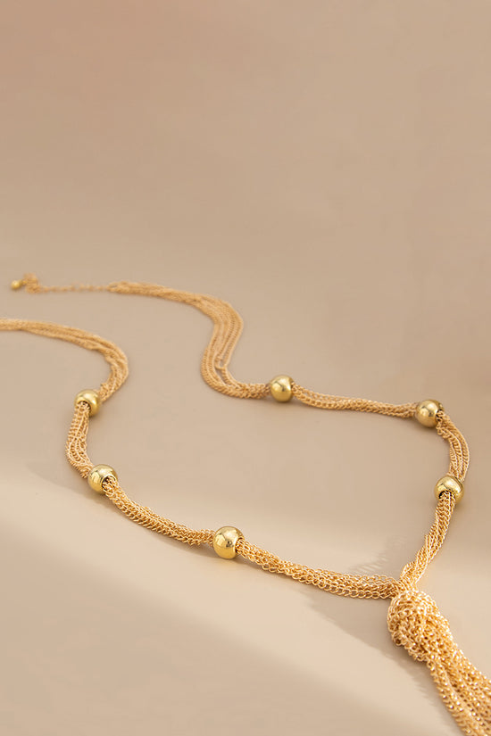 Elegant Beaded Tassel Necklace