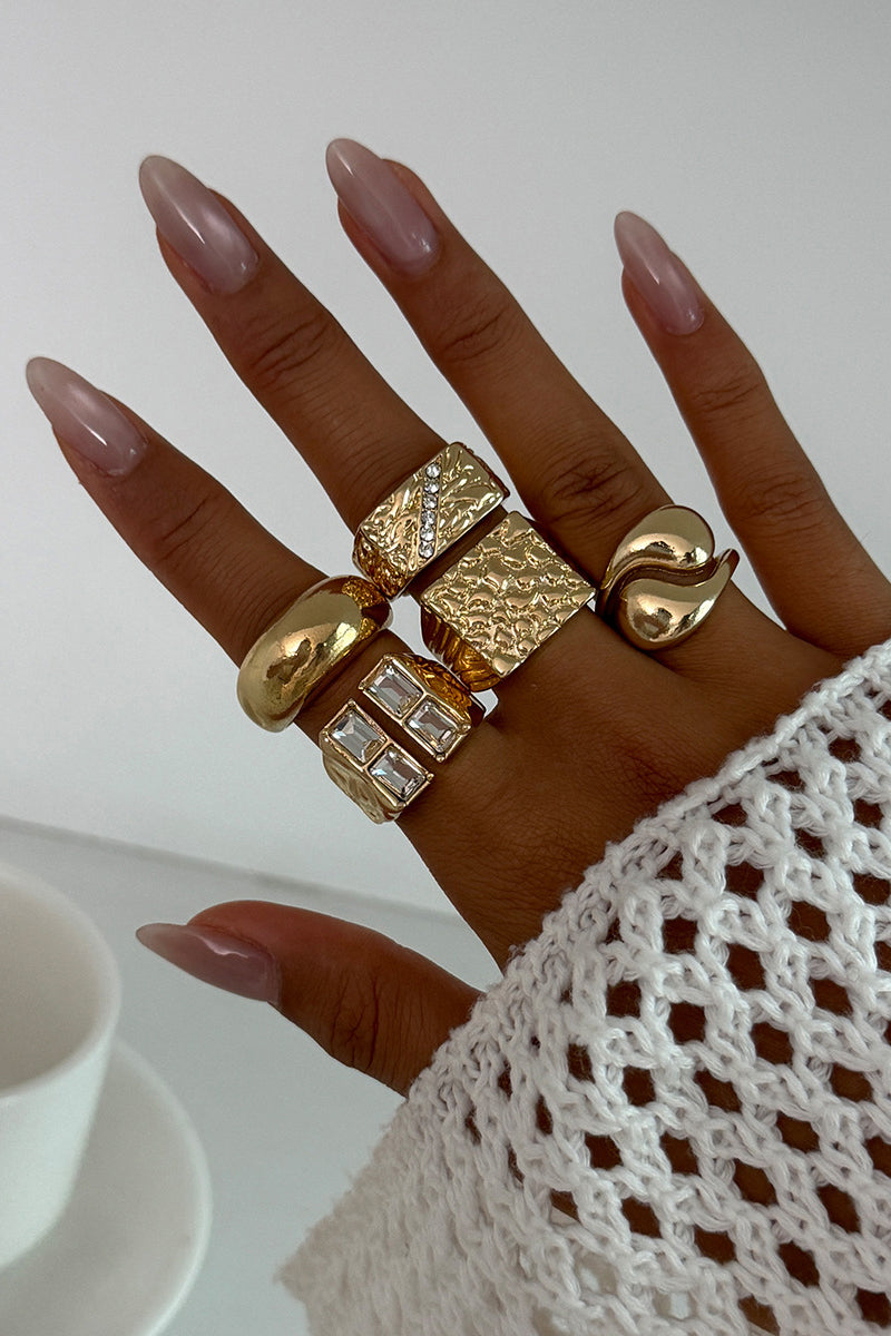 Elegant Gold and Gemstone Statement Rings