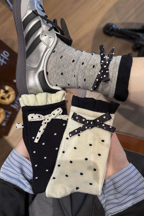 Polka Dot Bow Socks