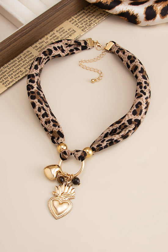 Star and Heart Charm Scarf Necklace