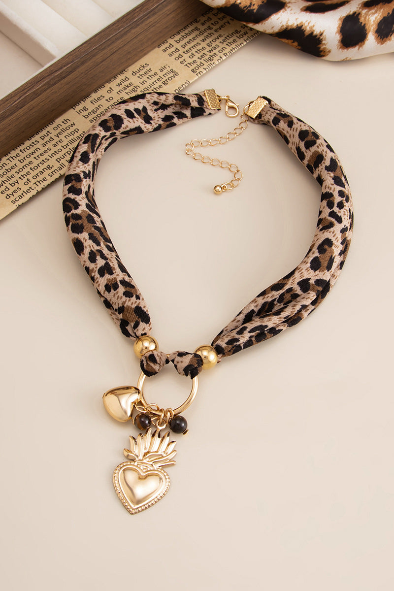 Star and Heart Charm Scarf Necklace