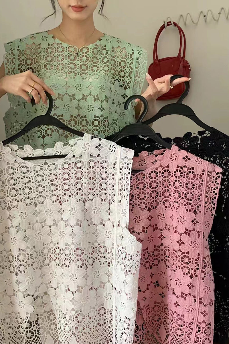 Sleeveless Crochet Tank Top