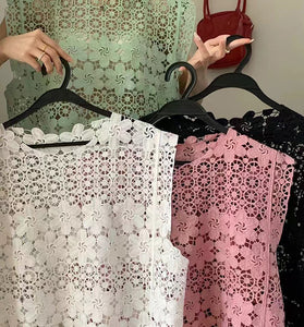 Sleeveless Crochet Tank Top
