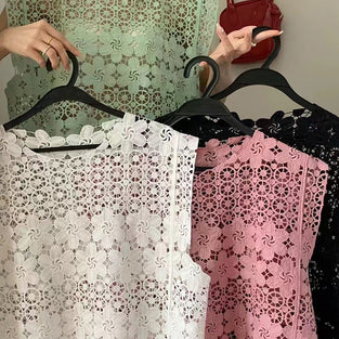 Sleeveless Crochet Tank Top