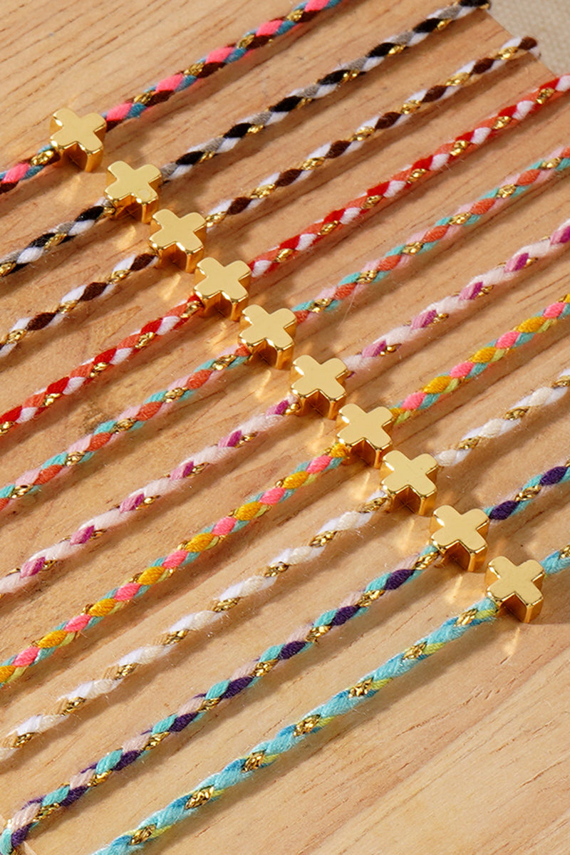 Minimalist Braided Cross Bracelet