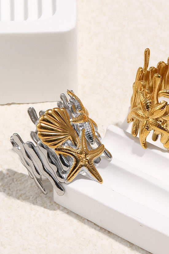 Starfish Coral-Inspired Open Cuff Bracelet