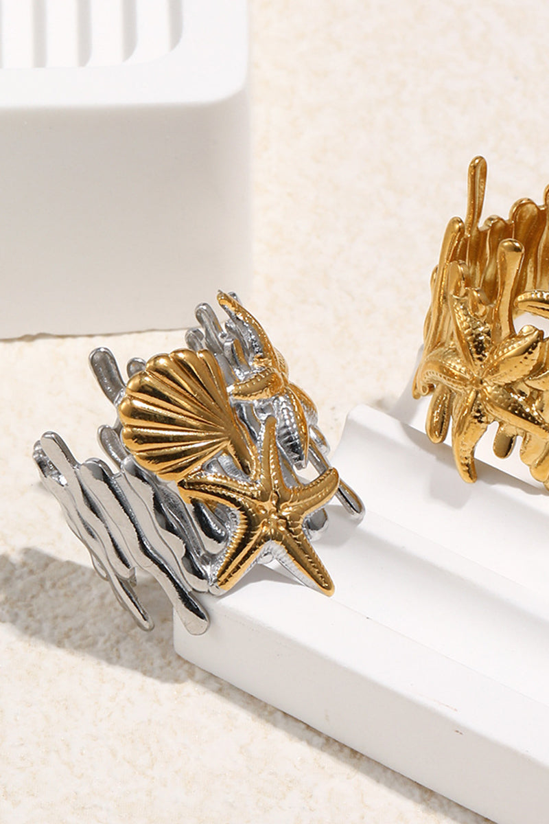 Starfish Coral-Inspired Open Cuff Bracelet