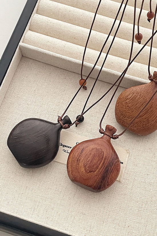 Elegant Wooden Pendant Necklace