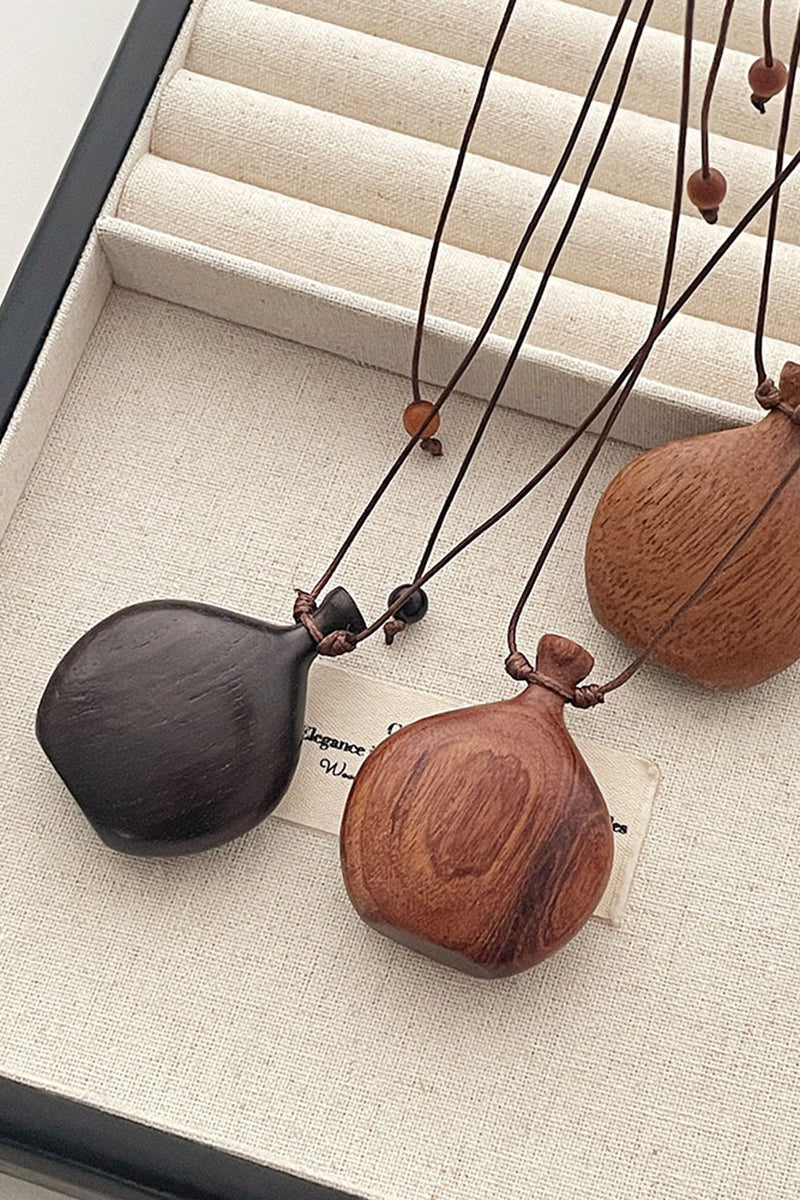 Elegant Wooden Pendant Necklace