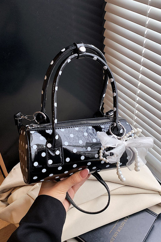 Polka Dot Pearl-Embellished Handbag