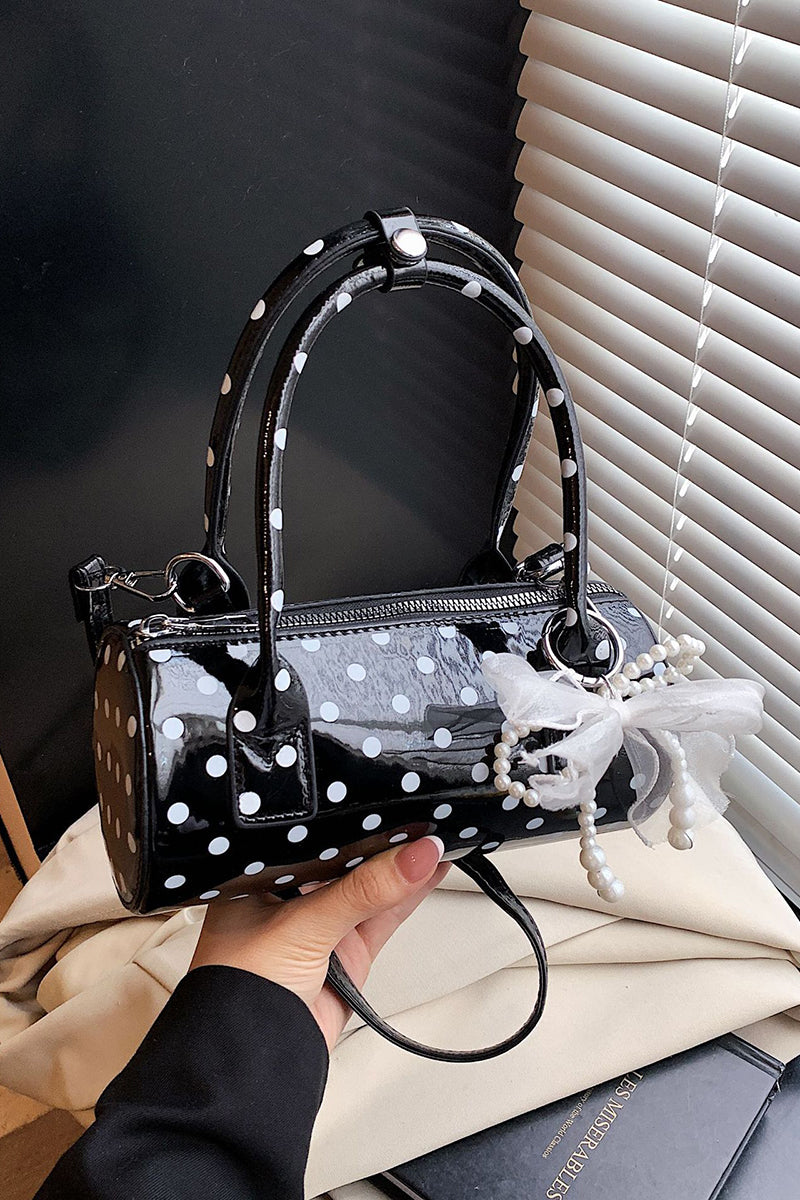 Polka Dot Pearl-Embellished Handbag