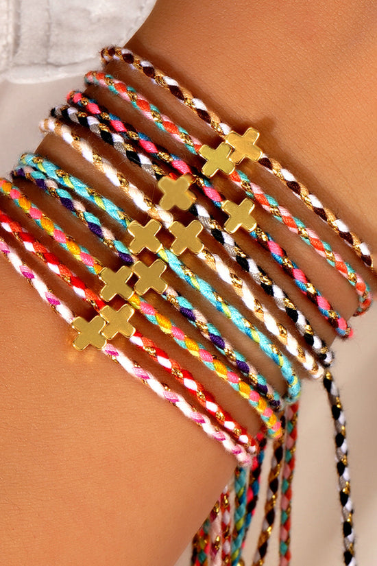 Minimalist Braided Cross Bracelet