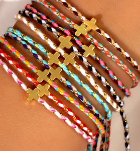 Minimalist Braided Cross Bracelet