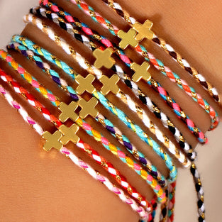 Minimalist Braided Cross Bracelet
