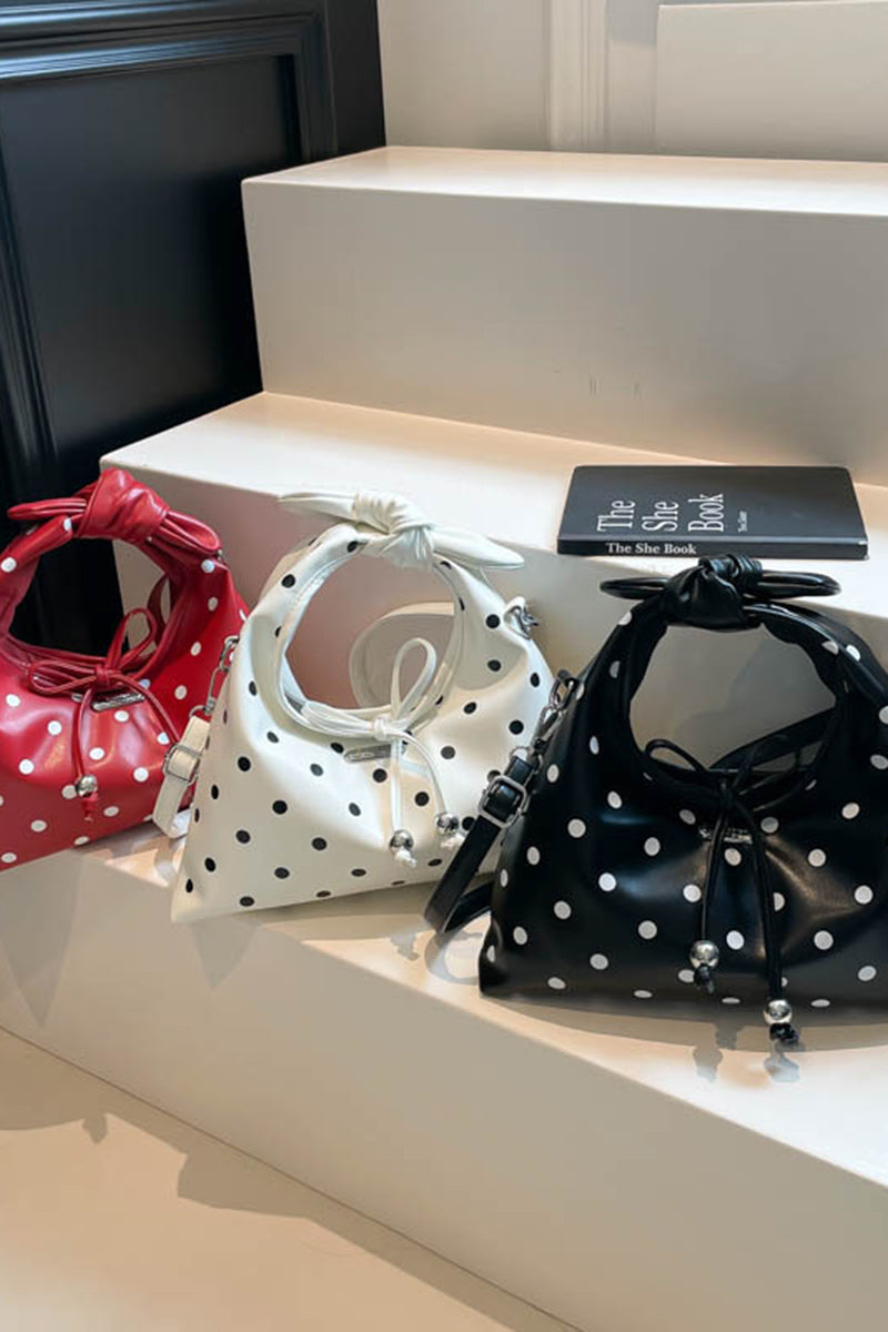 Chic Polka Dot Bow Handbag