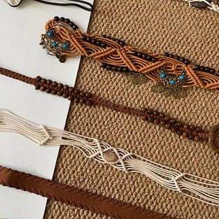 Bohemian Beaded Waist Tie Belt