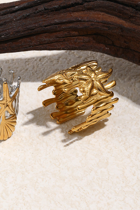 Starfish Coral-Inspired Open Cuff Bracelet